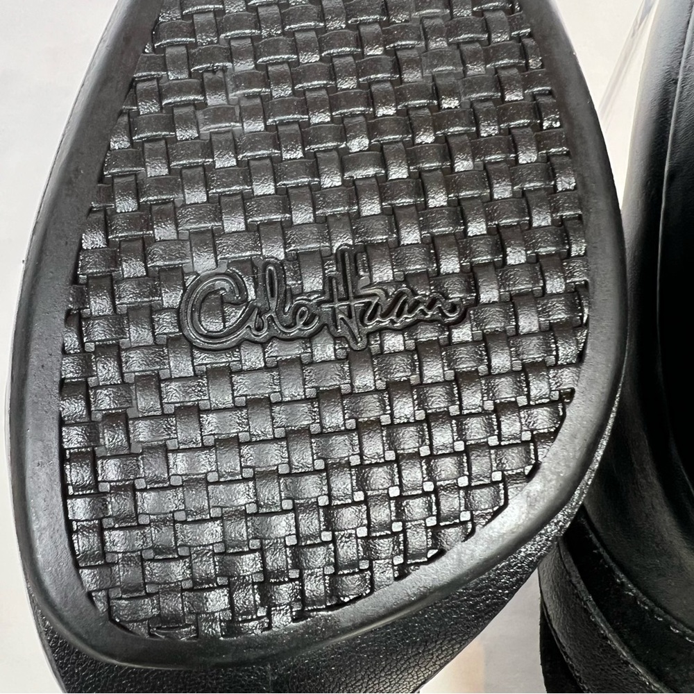 Cole Haan Women's Black Leather Heels Clogs Mules Shoes Silver Buckle Size 10 - Picture 11 of 12